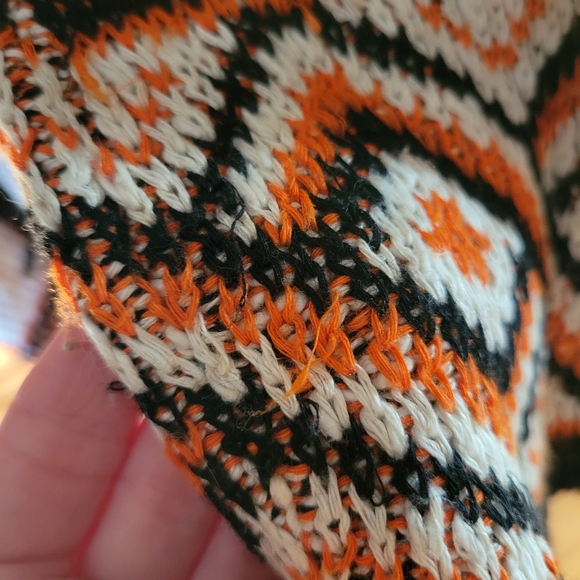 Vintage 70s Bobbi Ann of Boston printed shawl collar, long cardigan with tie. - Picture 8 of 9